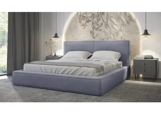 PATTI łóżko tapicerowane 160 x 200 z pojemnikiem i stelażem